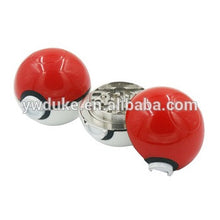 2016 high quality 50MM*3 Parts Pokeball Pokemon Herb Grinder Pokeball Grinder