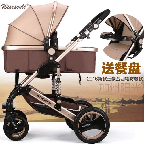 2017 new collapsible baby stroller, 0--36 months stroller 8 color choices Inflatable Natural Rubber Wheels Four Wheel