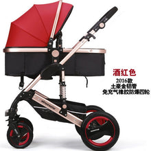 2017 new collapsible baby stroller, 0--36 months stroller 8 color choices Inflatable Natural Rubber Wheels Four Wheel