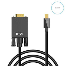 Thunderbolt to VGA, ICZI Mini DisplayPort to VGA Adapter Cable ( 3.3ft/1m ), Male to Male, Gold-Plated, 1080P Supported