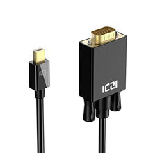 Thunderbolt to VGA, ICZI Mini DisplayPort to VGA Adapter Cable ( 3.3ft/1m ), Male to Male, Gold-Plated, 1080P Supported