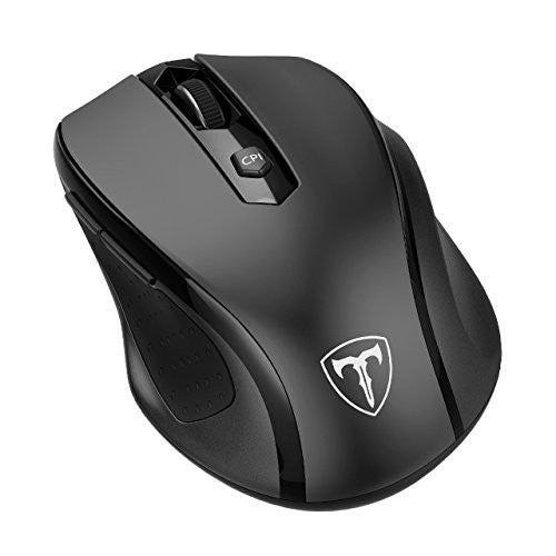 Wireless Mouse, Pictek 2.4-G Programmable Computer Mouse, Portable Optical Mice with 6 Adjustable DPI Levels, 3-level Polling Rate for Laptop, Desktop