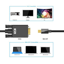Thunderbolt to VGA, ICZI Mini DisplayPort to VGA Adapter Cable ( 3.3ft/1m ), Male to Male, Gold-Plated, 1080P Supported