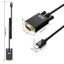 Thunderbolt to VGA, ICZI Mini DisplayPort to VGA Adapter Cable ( 3.3ft/1m ), Male to Male, Gold-Plated, 1080P Supported
