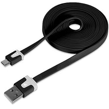 Fosmon® x2 10ft VIVID Micro USB Flat Controller Charging Cables Sony Playstation 4 / PS4 & Microsoft Xbox One Controllers - Fosmon Retail Packaging (Black)