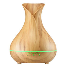 Homasy 400ML Essential Oil Diffuser, Ultrasonic Aromatherapy Cool Mist Humidifier with 14 -Color LED Light, Wood Grain Design, 4 Timer Settings for Office, Kids’ Room, Spa