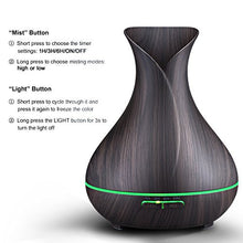 Homasy 400ML Essential Oil Diffuser, Ultrasonic Aromatherapy Cool Mist Humidifier with 14 -Color LED Light, Wood Grain Design, 4 Timer Settings for Office, Kids’ Room, Spa