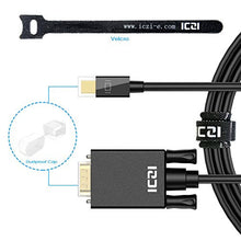 Thunderbolt to VGA, ICZI Mini DisplayPort to VGA Adapter Cable ( 3.3ft/1m ), Male to Male, Gold-Plated, 1080P Supported