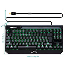 Rii K63C Mechanical Gaming Keyboard ,87keys Anti-ghosting PC gaming keyboard,Blue switch with 3 Macro Keys (Green-Backlit, 87Keys)