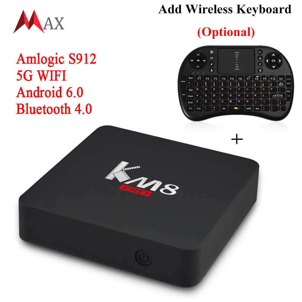 KM8 Pro Smart TV Box Android 6.0 BT 4.0 Amlogic S912 Octa Core 2GB 8GB/16GB Amlogic S912 2.4G/5G WiFi Set-top Box PK X96 A95X