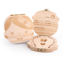 Tooth Box organizer for baby save Milk teeth Wood storage box great gifts 3-6YEARS creative for kids Boy and Girl image