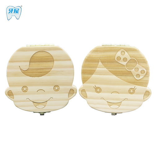 Tooth Box organizer for baby save Milk teeth Wood storage box great gifts 3-6YEARS creative for kids Boy and Girl image